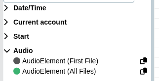 Audio element Flow variables