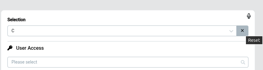 Reset selected value