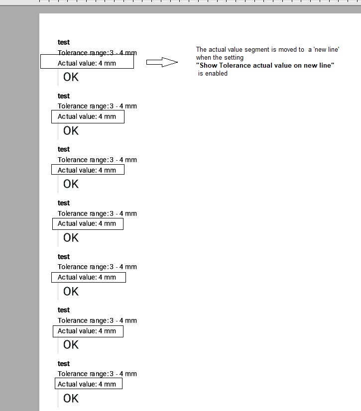 Actual value on next line